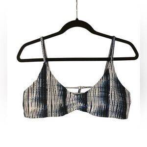 Raisins Blue and White Striped Bikini Top XL